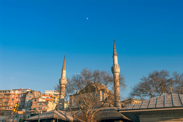 Poster - Uskudar, Istanbul, Turkey, 03 January 2012: Mihrimah Sultan Mosque, Sultan Suleyman, Mimarsinan, 1548