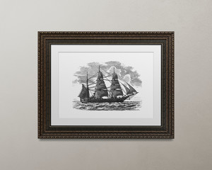 Wall Mural - artwork in a frame mockup