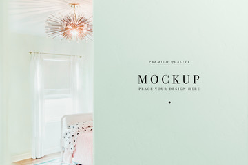 Wall Mural - Beautiful wall mockup with pillows