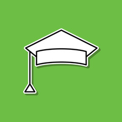 Poster - Education cup sticker icon. Simple thin line, outline vector of cv icons for ui and ux, website or mobile application