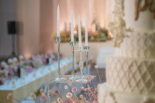Candles On Candlestick Holder