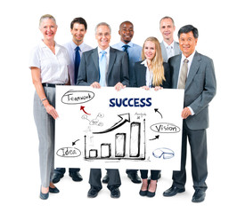 Sticker - Business People Holding Success Concept Billboard
