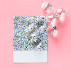Wall Mural - Glittery and sparkly paper card
