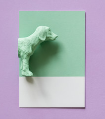 Wall Mural - Color miniature dog figure model