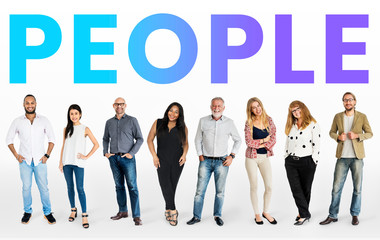 Wall Mural - Diverse people mockup collection