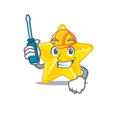 Sticker - cartoon character of shiny star worked as an automotive