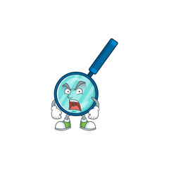 Sticker - Magnifying glass cartoon character design with mad face