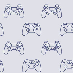 Wall Mural - Console game controller icons pattern. Video game seamless background. Seamless pattern vector illustration