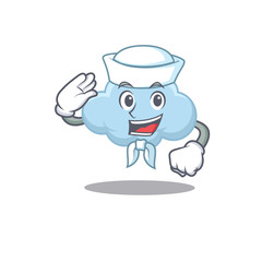 Sticker - Sailor cartoon character of blue cloud with white hat