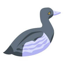 Black White Duck Icon. Isometric Of Black White Duck Vector Icon For Web Design Isolated On White Background