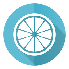 Aufkleber - Lemon blue round flat design vector icon isolated on white background, fruit, fresh citrus illustration in eps 10