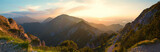 Fototapeta Zachód słońca - alpine landscape panorama in the evening, herzogstand mountain