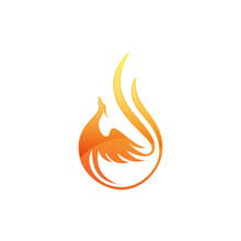 Fire Bird Phoenix Logo Design, Falcon, Eagle, Hawk And Wing Vector Icon