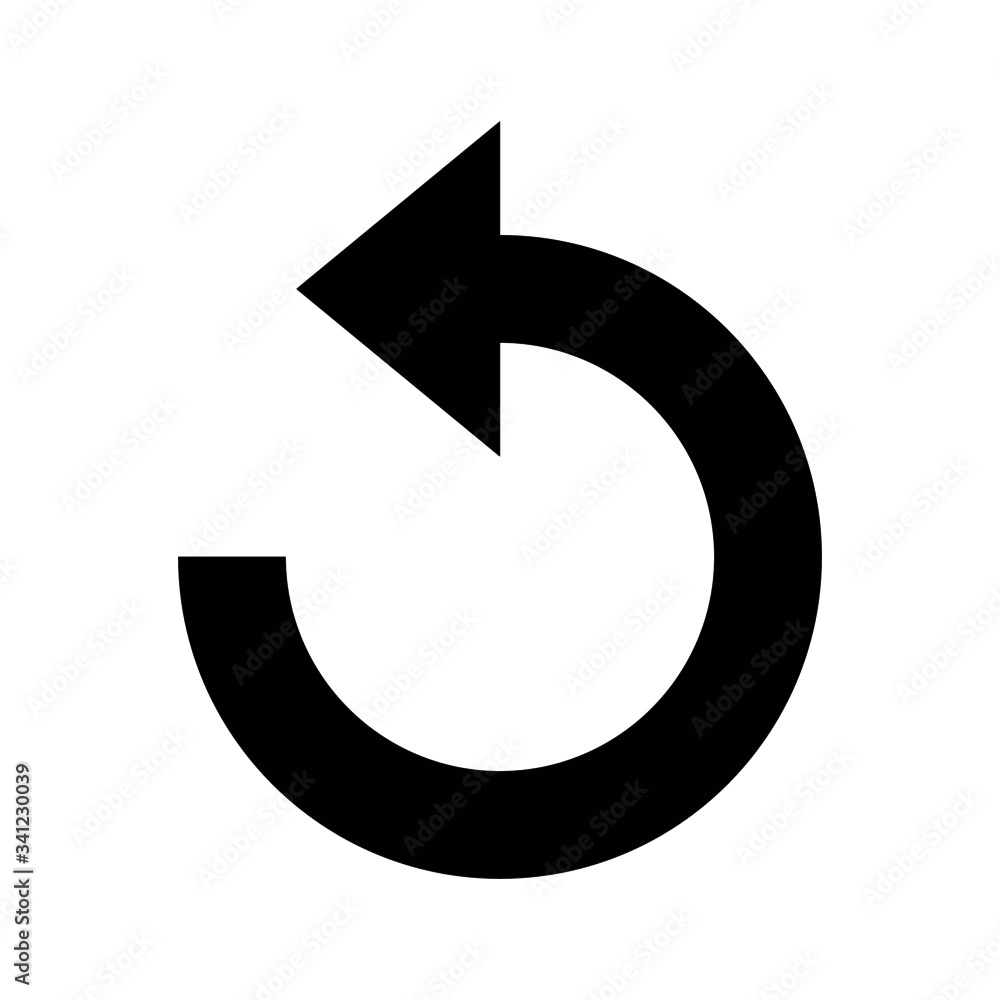 Vector high quality flat style icon illustration of the refresh arrow symbol isolated on white background - obrazy, fototapety, plakaty 