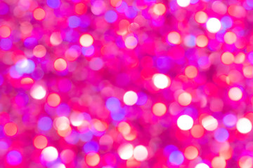 Wall Mural - Abstract blurred pink bokeh lights background