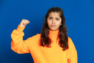 Canvas Print - Preteen girl with yellow jersey