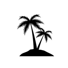 Wall Mural - Palm on island icon isolated on white background