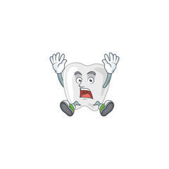 Poster - Teeth cartoon character design showing shocking gesture