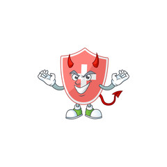 Sticker - A picture of devil medical shield cartoon character design