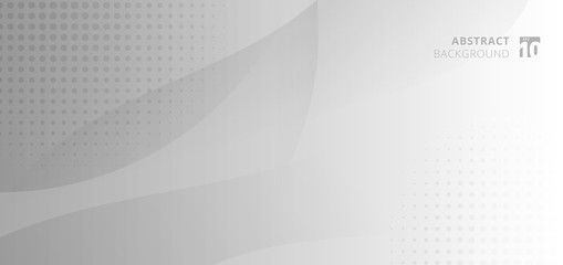 Abstract background banner web template white and gray curve circle with halftone.