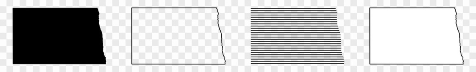 Canvas Print - north dakota map black | state border | united states | us america | transparent isolated | variatio