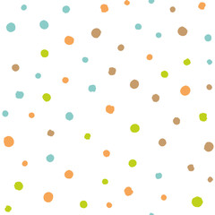 Poster - Scattered colorful brush dots. Seamless background pattern. Abstract vector wallpaper