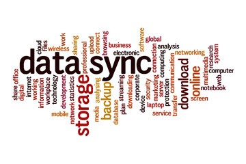 Sticker - Data sync word cloud concept