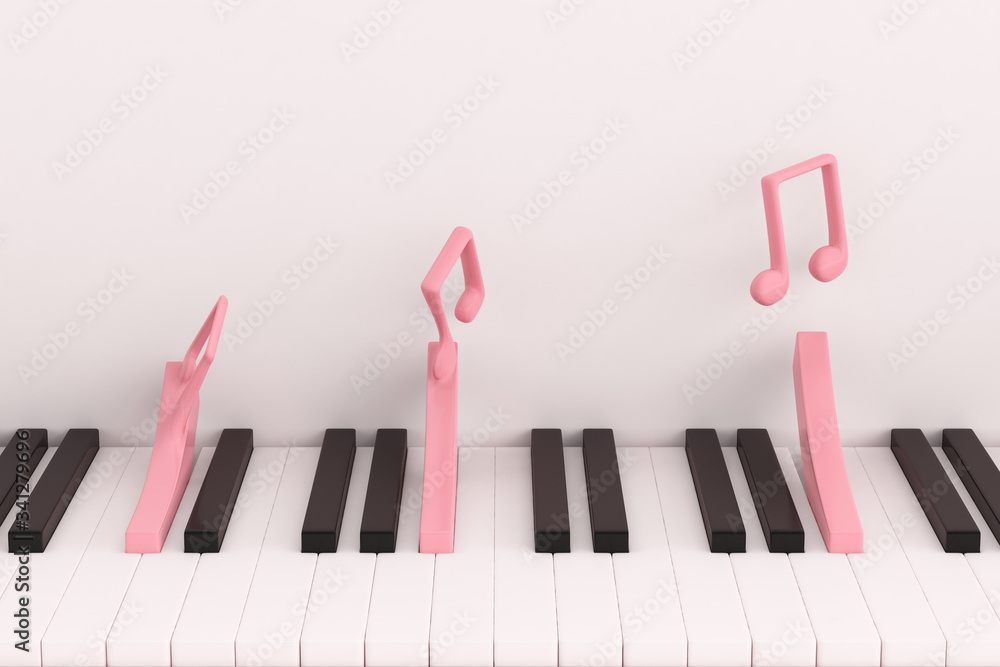 Music Notes Transformation Minimal illustrate of piano keyboard,Sequence of music note ...