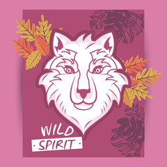 Wall Mural - wild wolf spirit creative design