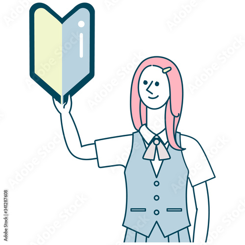 初心者マークを持った女子 マルとバツ Stock Vector Adobe Stock 初心者マークを持った女子 マルとバツ Stock Vector Adobe Stock
