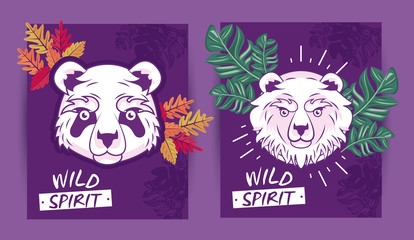 Wall Mural - wild bears spirit creative design