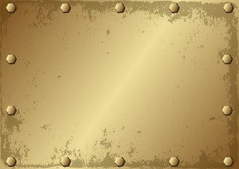 Poster - golden grunge background with bolts