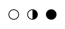 Black Moon Phases, Set Icon On White Background, Vector