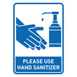 please use hand sanitizer sign vector