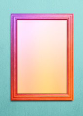 Wall Mural - pink blank frame mockup