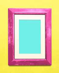 Wall Mural - pink blank frame mockup