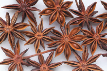 Close-up Of Star Anises Over White Background