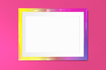 Wall Mural - colorful blank frame mockup