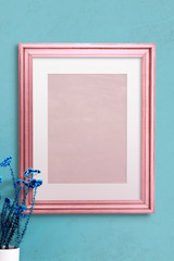 Sticker - Pink blank frame mockup