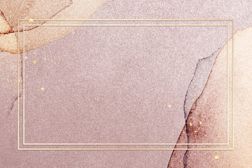 Wall Mural - gold frame on stone texture
