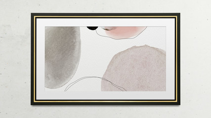 Wall Mural - earth tone watercolor pattern frame psd