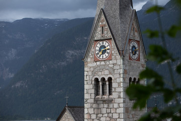 Wall Mural - bell tower close up hallstatt austria