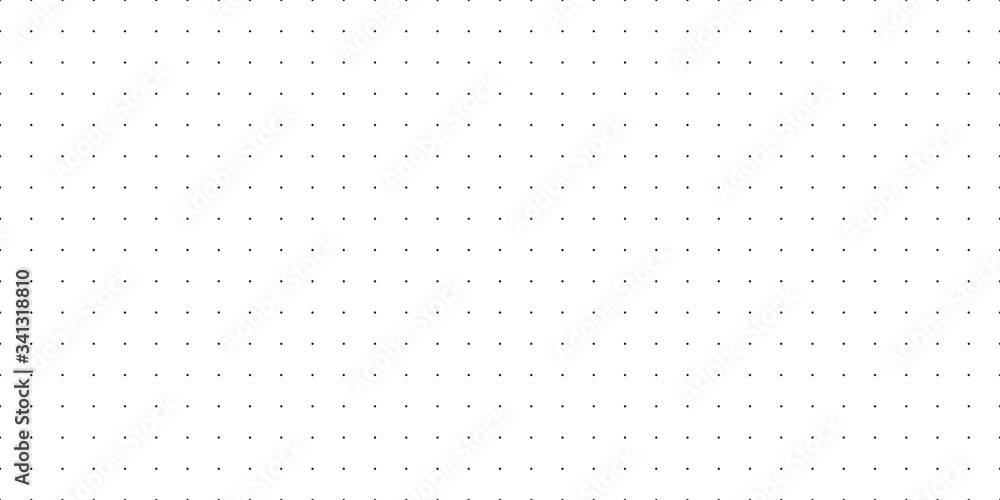 Horizontal seamless vector black dots on white background. Seamless dot grid technology background template. - obrazy, fototapety, plakaty 