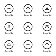 Swipe up icon set