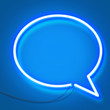 © ink drop - bright blue glowing neon speech bubble