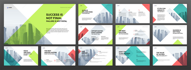 Wall Mural - business powerpoint presentation templates set. use for modern keynote presentation background, broc
