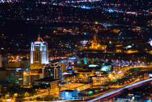 Downtown Roanoke, Virginia At Night