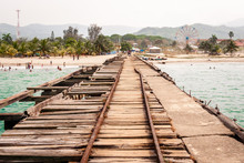 Old Railway Track Over The Sea