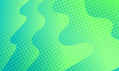 Sticker - Abstract light green liquid shapes overlapping with halftone. Colorful geometric background for cover, brochure, poster, banner, website, landing, leaflet, flyer, etc. 