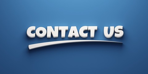 Contact Us Writing. 3D Render Illustration banner